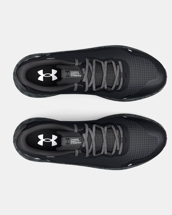 Under Armour Mens Charged Bandit 2 Running Shoe Black/Black/White 
